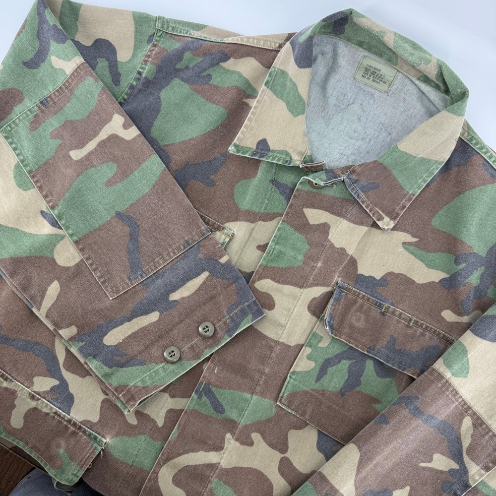 Military BDU Field Jacket Mens XL Regular Green Woodland Camo Utility Cargo Army
